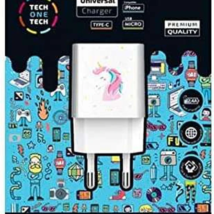 TechOneTech Unicornio Dream Cargador Doble de Pared USB-A - Alto Rendimiento 1
