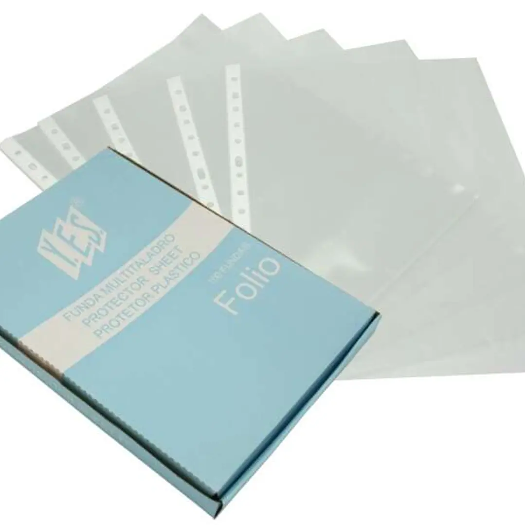 Bismark Caja de 100 Fundas Multitaladro 70 Micras Folio - Polipropileno Rugoso 1