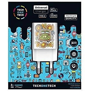 TechOneTech Green Champer Cargador Doble de Pared USB-A - Alto Rendimiento