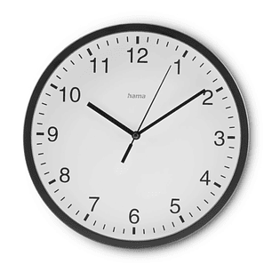 Hama Elba Reloj de Pared Analogico - Silencioso - Funciona con 1 Pila AA - 25x4cm - Color Negro