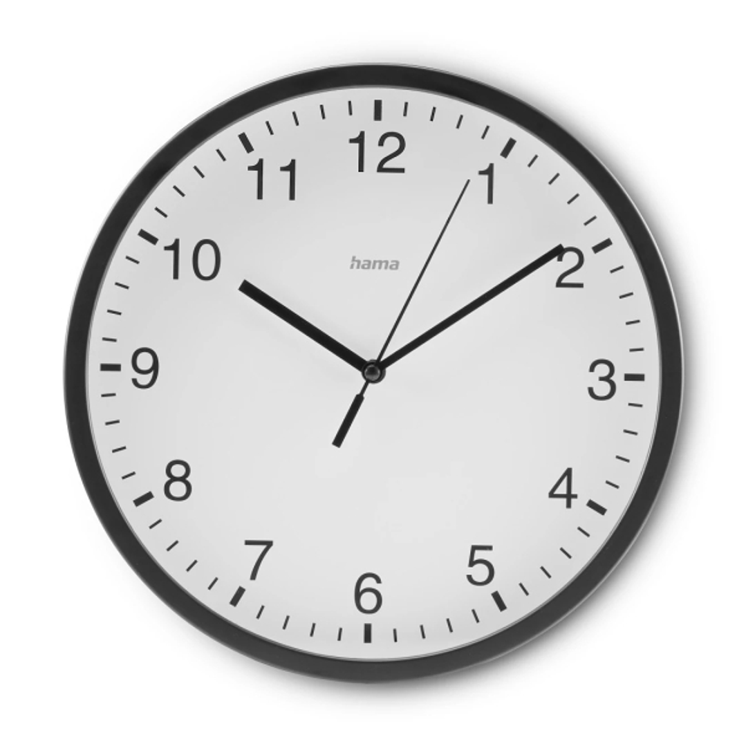 Hama Elba Reloj de Pared Analogico - Silencioso - Funciona con 1 Pila AA - 25x4cm - Color Negro 1