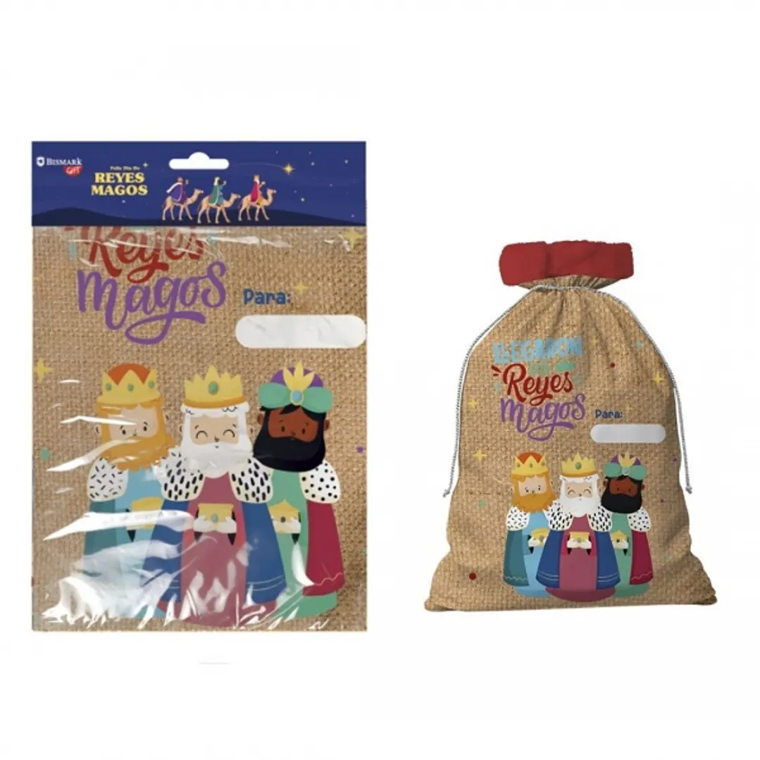 Bismark Saco para Regalos con Diseño de Reyes Magos - Etiqueta para Personalizarlo 1