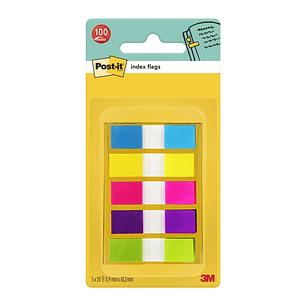Post-It Index Dispensador con 100 Marcadores de Indice Reposicionables - Forma Rectangular - Colores Surtidos