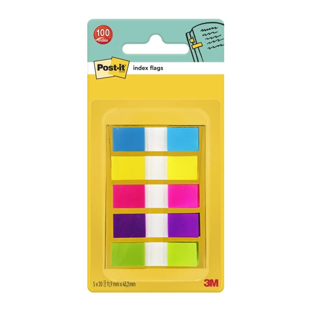 Post-It Index Dispensador con 100 Marcadores de Indice Reposicionables - Forma Rectangular - Colores Surtidos 1