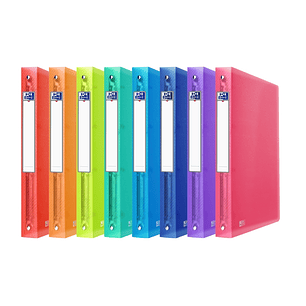 Oxford Urban A4 Carpeta de Anillas - Tapa de Plastico Translucido - Lomo de 40mm - 4 Anillas de 30mm - Colores Surtidos