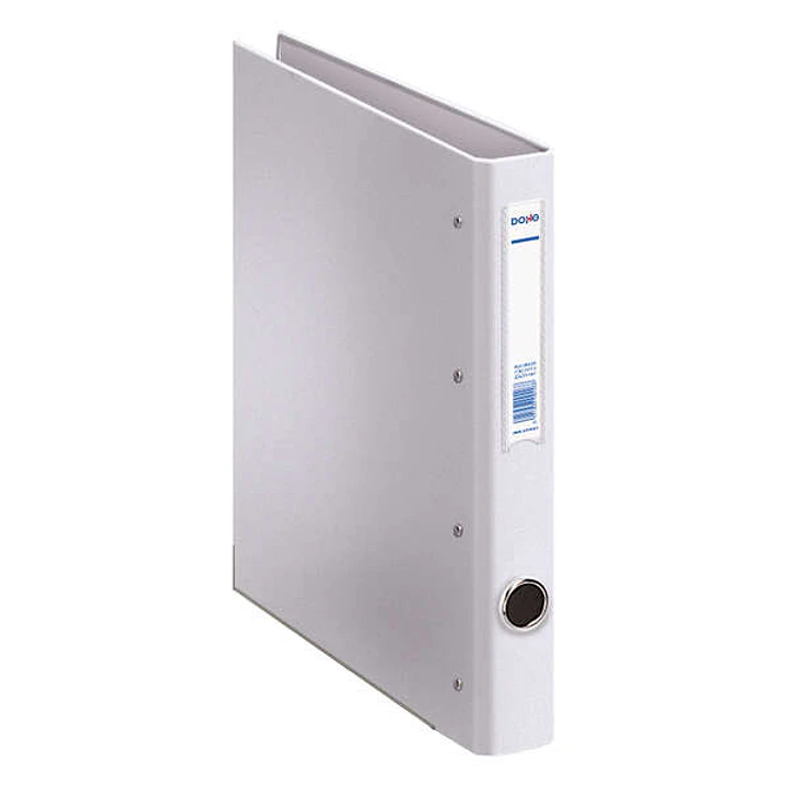 Dohe Carpeta de 4 Anillas Mixtas 25mm Folio - Medidas 285x350x45mm - Ollao y Tarjetero en Lomo - Carton Forrado con Polipropileno - Color Blanco 1