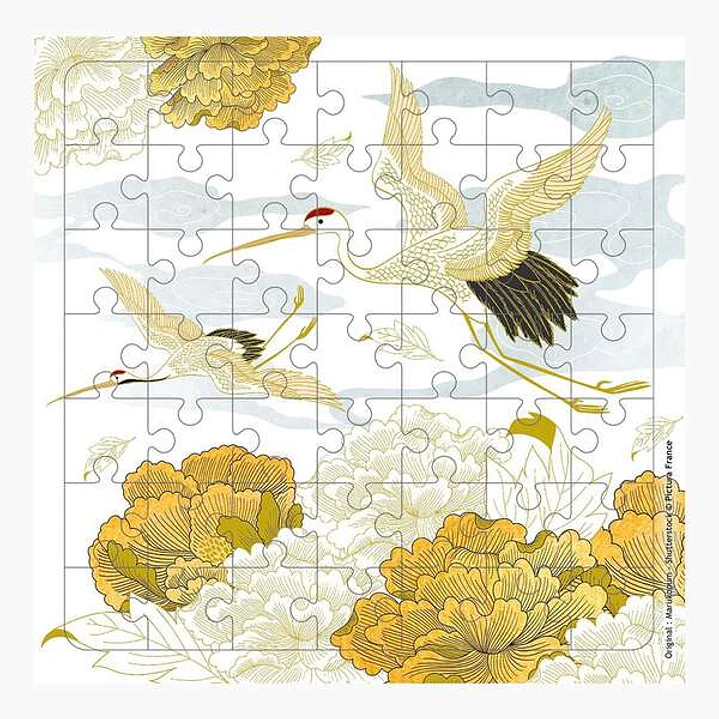 Pictura Tarjeta Puzzle - 15.5x15.5cm - Tematica Grullas - 49 Piezas - Incluye Tarjeta Plegada y Sobre Blanco - Certificacion FSC 1