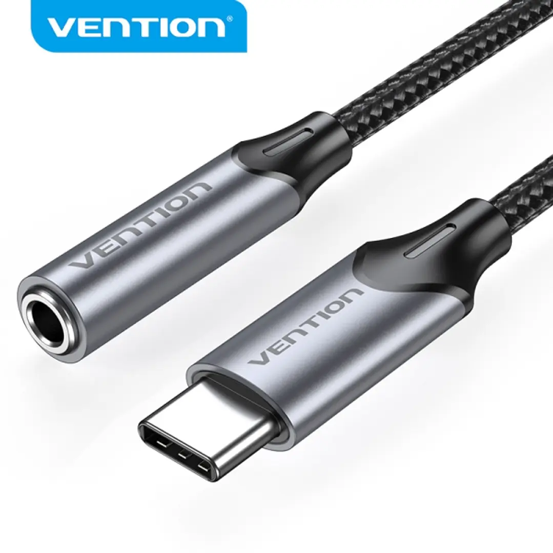 Vention USB-C a Jack 3.5mm DAC 5 - Sonido Alta Fidelidad - Chip Audio Profesional - Compatibilidad Universal - Color Gris 1
