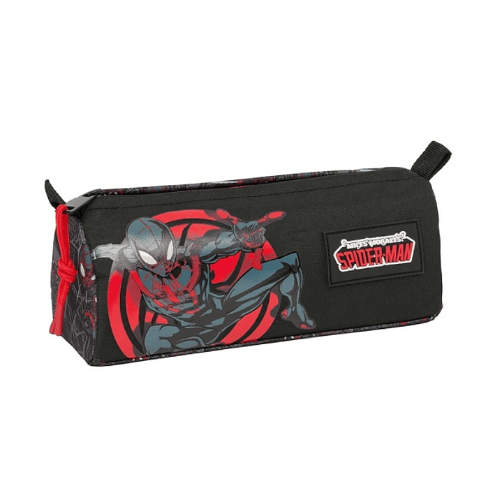 Safta Miles Morales Portatodo - Cremallera - 1.20L - 210x70x80mm - Color Negro y Rojo 1