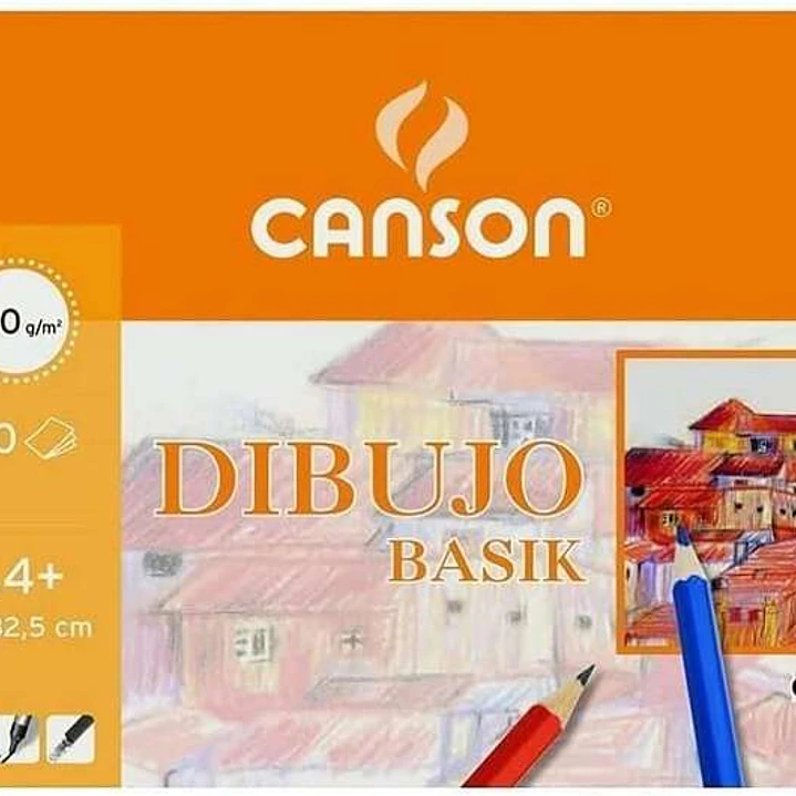 Canson Basik Cuaderno de Dibujo A4+ - 20 Hojas Microperforadas 130g/m² - Color Blanco 1