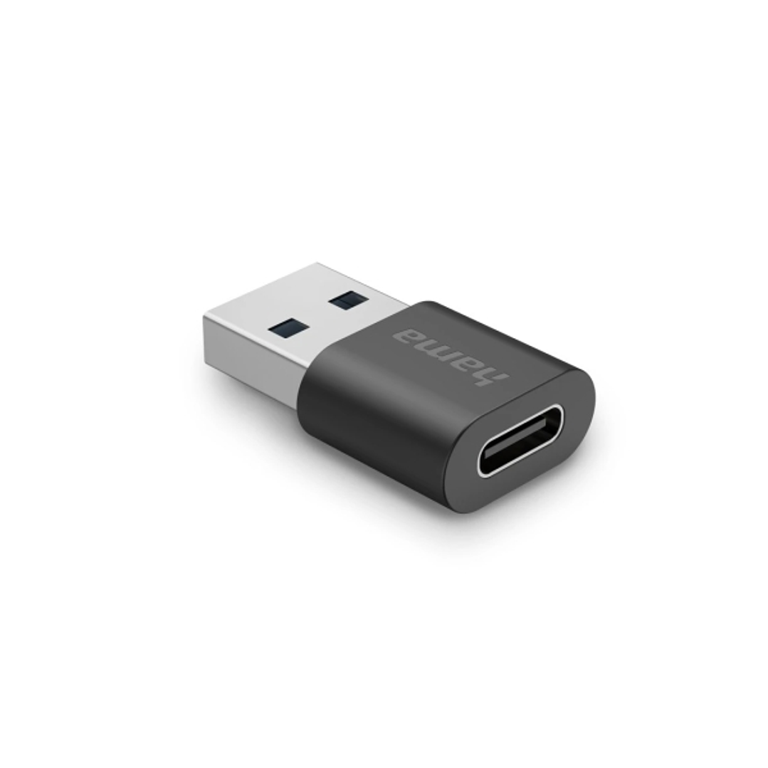 Hama Essential Adaptador USB - USB-C Hembra - USB-A Macho - 10 Gbit/s - Color Negro 1