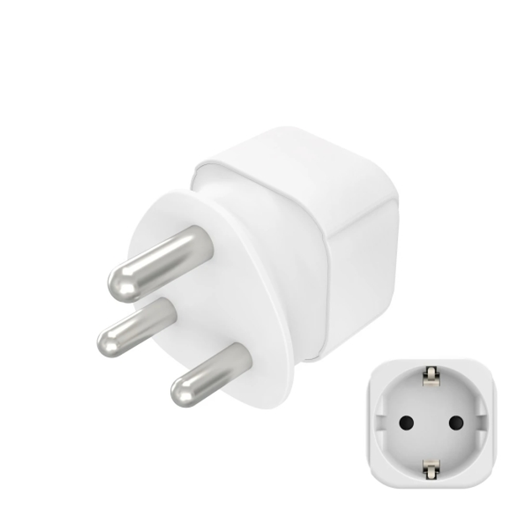 Hama Adaptador de Viaje Toma Tipo M - Potencia hasta 4000W - Hembra Tipo Schuko - Voltaje 230-250V - 7.5x5.2x5.5cm - Color Blanco 1
