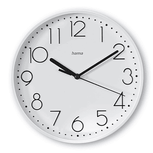 Hama Salina Reloj de Pared Analogico - Silencioso - Funciona con 1 Pila AA - 22x3.5cm - Color Blanco