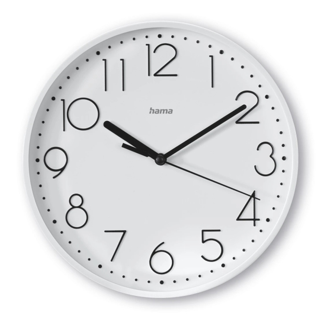Hama Salina Reloj de Pared Analogico - Silencioso - Funciona con 1 Pila AA - 22x3.5cm - Color Blanco 1
