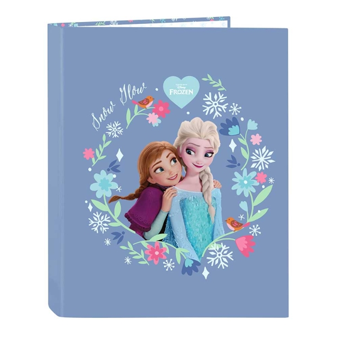 Safta Frozen Carpeta con 4 Anillas 25mm - Tapas Duras Forradas - Formato Folio - Resistente - 265x40x330mm - Color Azul 1
