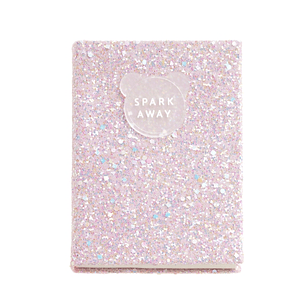 Miquel Rius Back2Fun Cuaderno Encolado con Cubierta de Purpurina Rosa y Patch de Silicona - 96 Hojas Lisas de Papel 100 g/m2