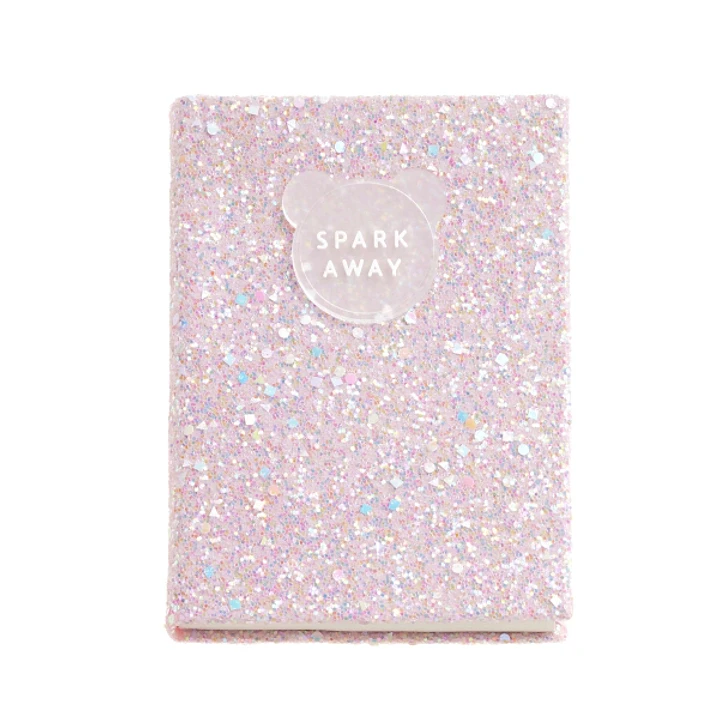 Miquel Rius Back2Fun Cuaderno Encolado con Cubierta de Purpurina Rosa y Patch de Silicona - 96 Hojas Lisas de Papel 100 g/m2 1