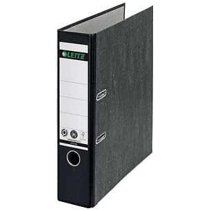 Leitz 180º Archivador de Palanca A4 - Lomo 80mm - Ollao, Rado y Tarjetero - 100% Carton Reciclado - Color Negro