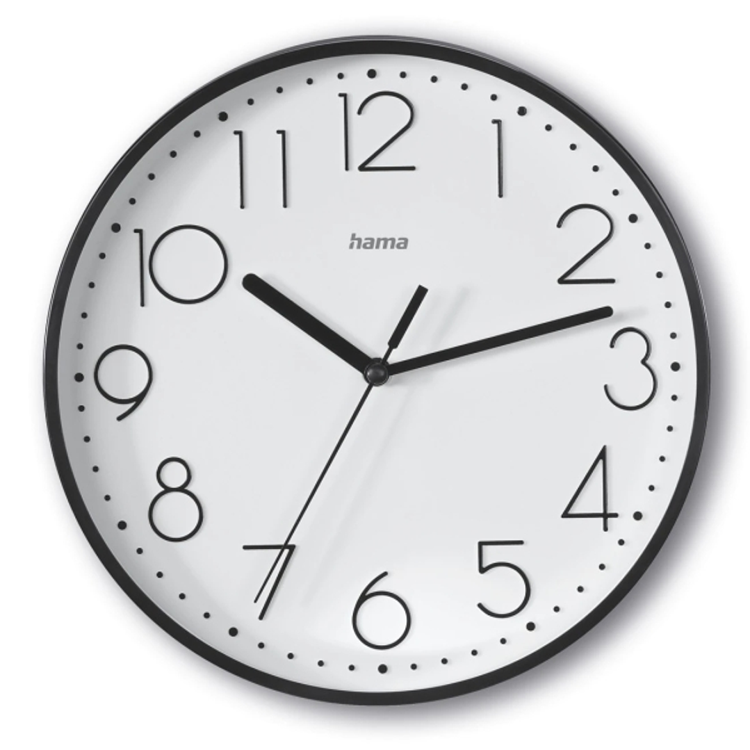 Hama Salina Reloj de Pared Analogico - Silencioso - Funciona con 1 Pila AA - 22x3.5cm - Color Negro 1