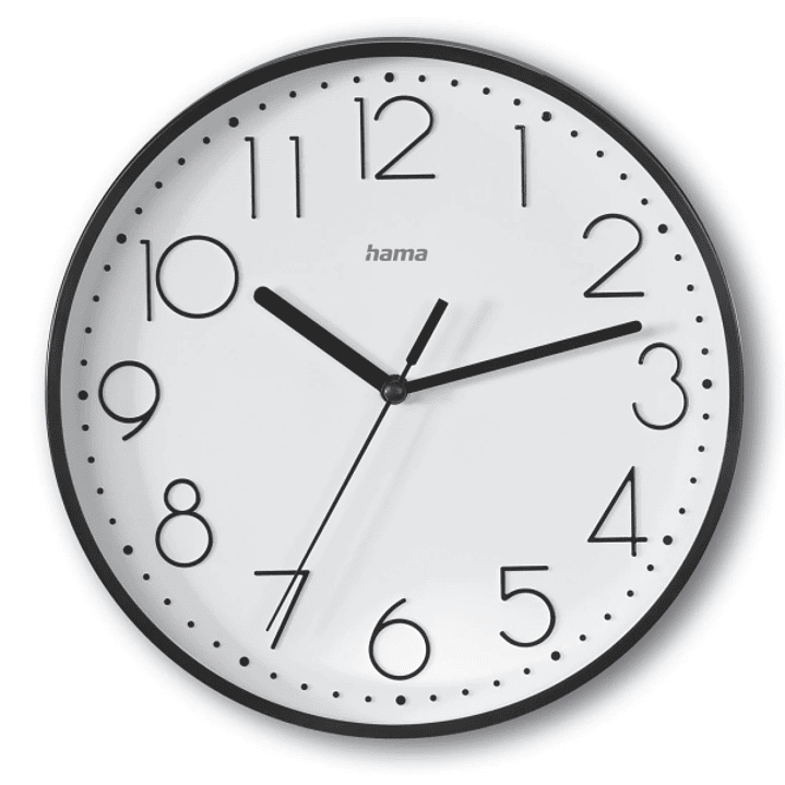 Hama Salina Reloj de Pared Analogico - Silencioso - Funciona con 1 Pila AA - 22x3.5cm - Color Negro 1