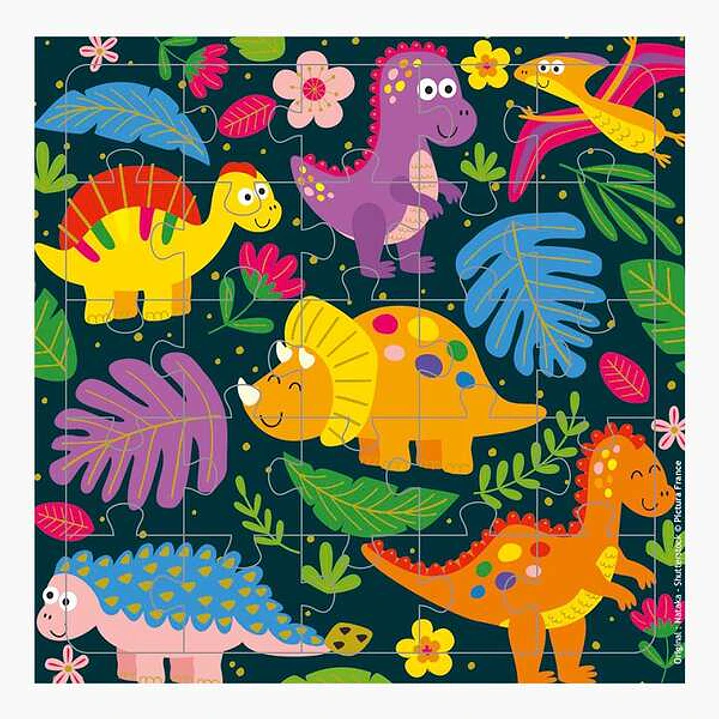 Pictura Tarjeta Puzzle Dinosaurios - 15.5x15.5cm - 25 Piezas - Tematica de Dinosaurios - Incluye Tarjeta Plegada y Sobre Blanco - Certificacion FSC -  1