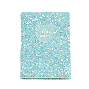 Miquel Rius Back2Fun Cuaderno Encolado con Cubierta de Purpurina Azul y Patch de Silicona - 96 Hojas Lisas de Papel 100 g/m2