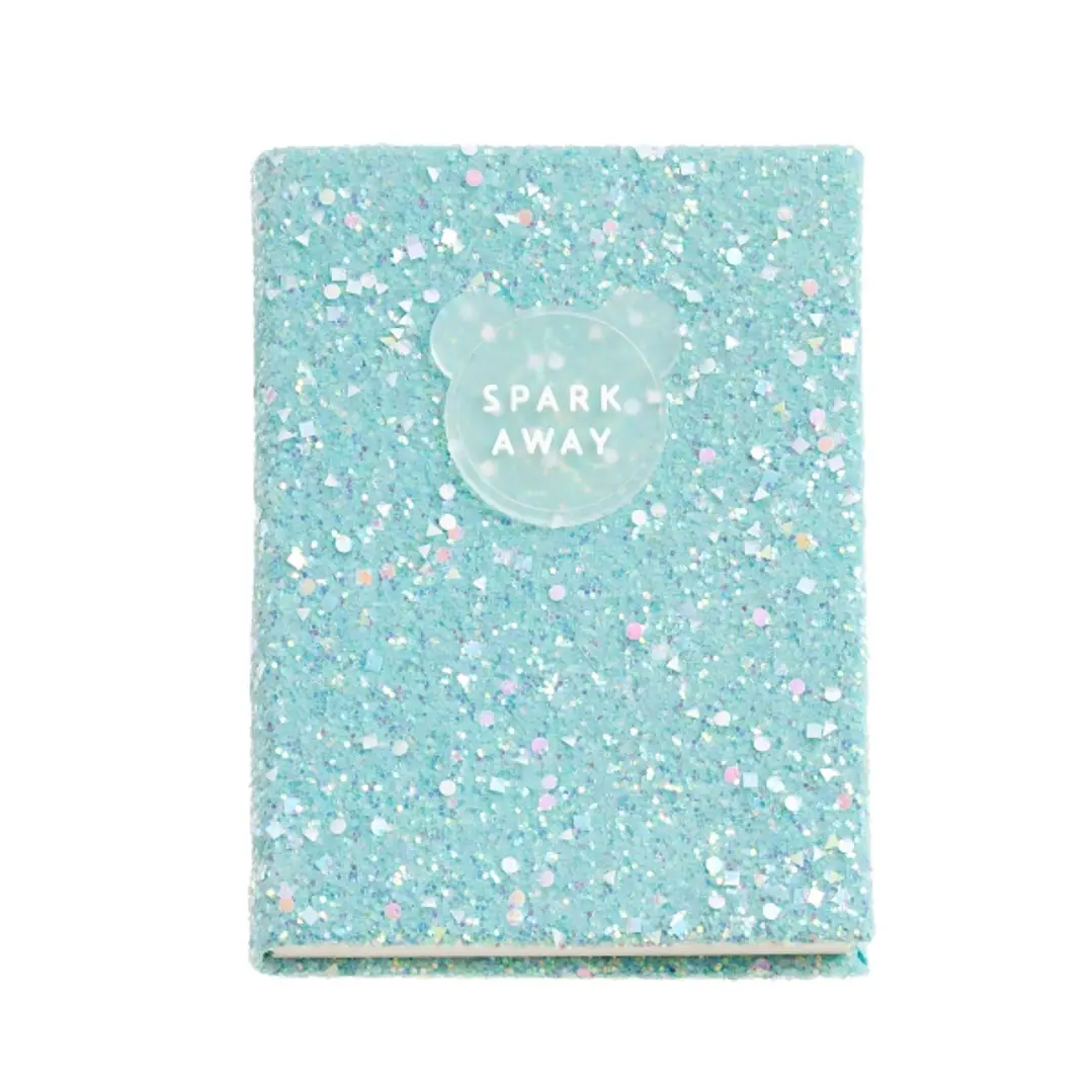 Miquel Rius Back2Fun Cuaderno Encolado con Cubierta de Purpurina Azul y Patch de Silicona - 96 Hojas Lisas de Papel 100 g/m2 1