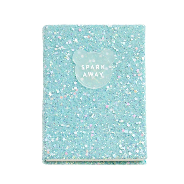 Miquel Rius Back2Fun Cuaderno Encolado con Cubierta de Purpurina Azul y Patch de Silicona - 96 Hojas Lisas de Papel 100 g/m2 1