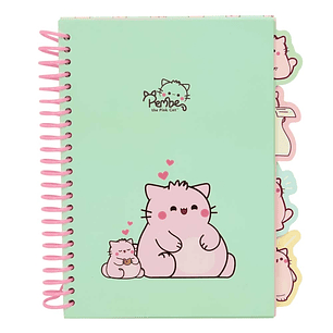 Safta Pembe The Pink Cat Bloc de Notas A5 - Tapas Duras - 80 Hojas - Gramaje 80g/m2 - Incluye 4 Separadores - 148x210mm - Color Menta
