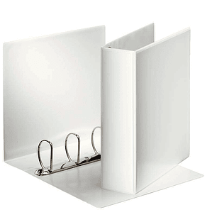 Esselte Carpeta Canguro Gama Basica 60mm - Mecanismo 4 Anillas Mixtas - 2 Bolsillos Exteriores - A4 - Blanco