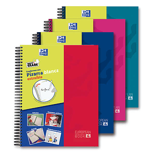 Oxford School Classic Write&Erase Europeanbook 4 - Tapa Extradura - Pizarra Blanca Extraible - 120 Hojas
