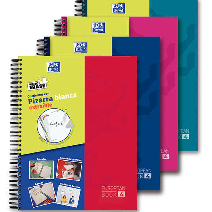 Oxford School Classic Write&Erase Europeanbook 4 - Tapa Extradura - Pizarra Blanca Extraible - 120 Hojas 1
