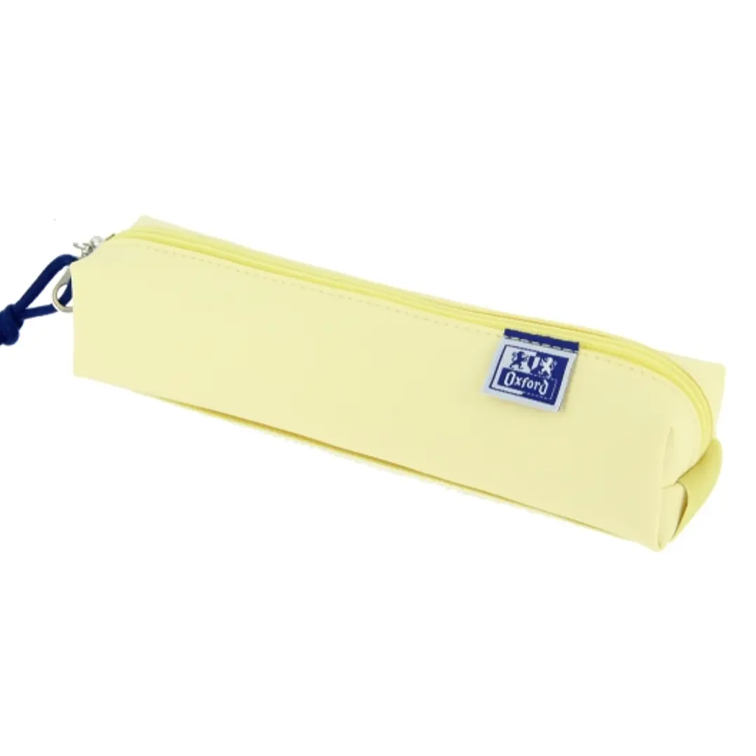 Oxford Live & Go Estuche Cuadrado Pequeño - Material Acolchado - Goma Elastica para unirlo al Cuaderno - Color Amarillo 1