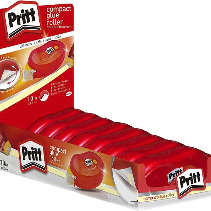 Pritt Compact Roller Adhesivo Removible 8.4mm x 10m - Aplicacion Limpia - Preciso y Reciclable 1