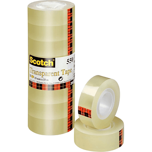 Scotch Pack de 8 Cintas Adhesivas - 19mm x 33m - Color Transparente