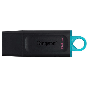 Kingston DataTraveler Exodia Memoria USB 64GB - USB 3.2 Gen 1 - Con Tapa - Enganche para Llavero - Color Negro (Pendrive)