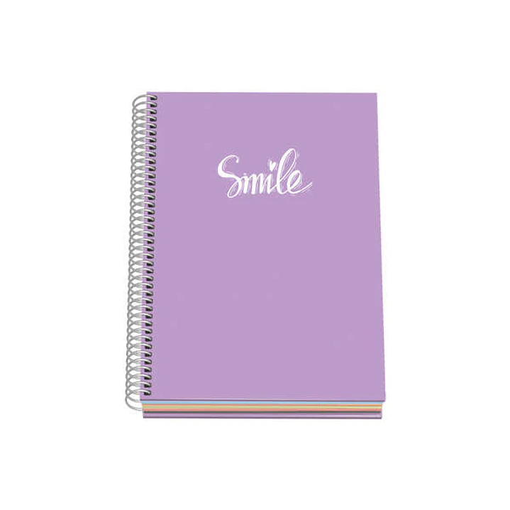 Dohe Serie Pastel Cuaderno con Espiral - Tamaño A5 de 100 Hojas 90gr - Hojas Microperforadas con 2 Taladros - Cuadricula 5mm - Color Morado Pastel 1
