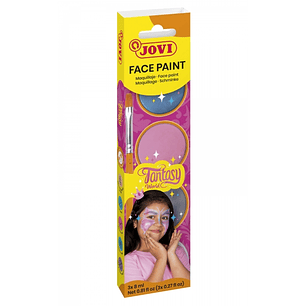 Jovi Fantasy Estuche de Maquillaje Crema - Hipoalergenico - Facil Aplicacion - Incluye Esponja y Pincel - Color Surtido