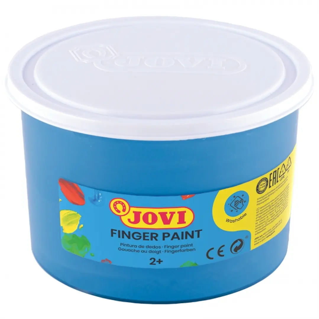 Jovi Finger Paint Bote de 500ml Pintura de Dedos - Ingredientes Naturales - Colores Mezclables - Textura Gelatinosa - Lavable - sin Gluten - No Toxico 1
