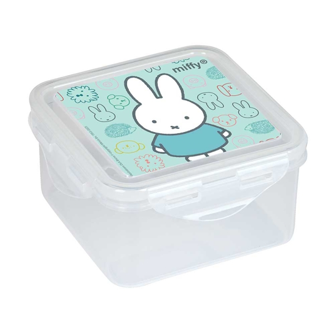 Safta Miffy Friends Fiambrera de 1.27L - PVC sin BPA - Cierre Hermetico a Presion - 130x130x75mm - Color Transparente 1