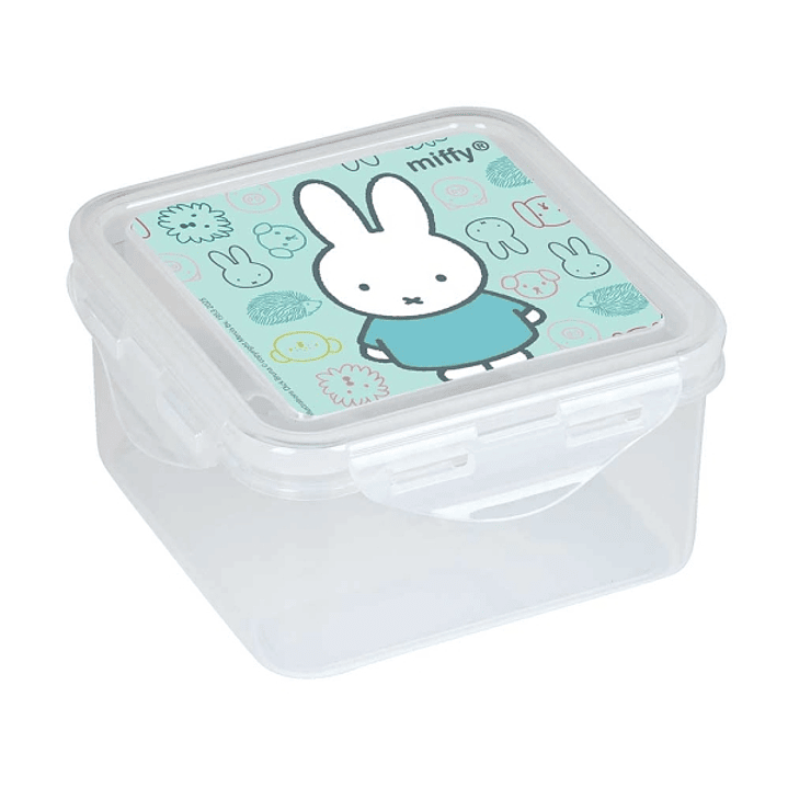 Safta Miffy Friends Fiambrera de 1.27L - PVC sin BPA - Cierre Hermetico a Presion - 130x130x75mm - Color Transparente 1