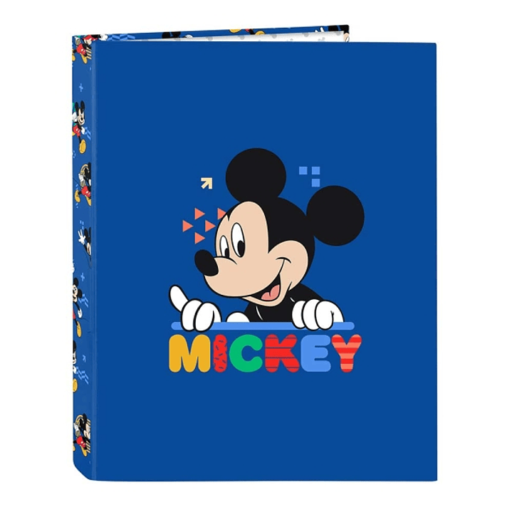 Safta Mickey Mouse Today Carpeta con 4 Anillas 25mm - Tapas Duras Forradas - Formato Folio - 265x40x330mm - Color Azul 1