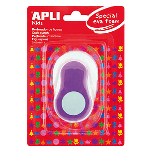 Apli Perforadora de Papel y Goma Eva en Forma de Circulo - Tamaño de Figura 25.4mm - Perfora Papel, Carton, Cartulina y Goma Eva de Hasta 2mm - Deposi
