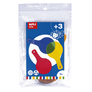 Apli Paletas Translucidas para Mezcla de Colores - Tamaño 80x140mm - Ideal para Escuelas y Talleres Infantiles - Colores Surtidos: Amarillo, Rojo, Ver