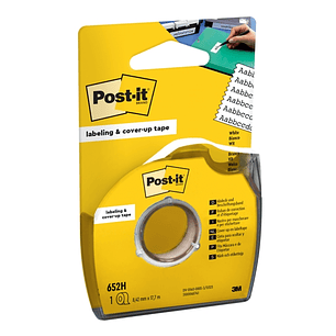 Post-It Rollo de Cinta Adhesiva para Escribir - 8.42mm x 17.7m - con Dispensador - Color Blanco