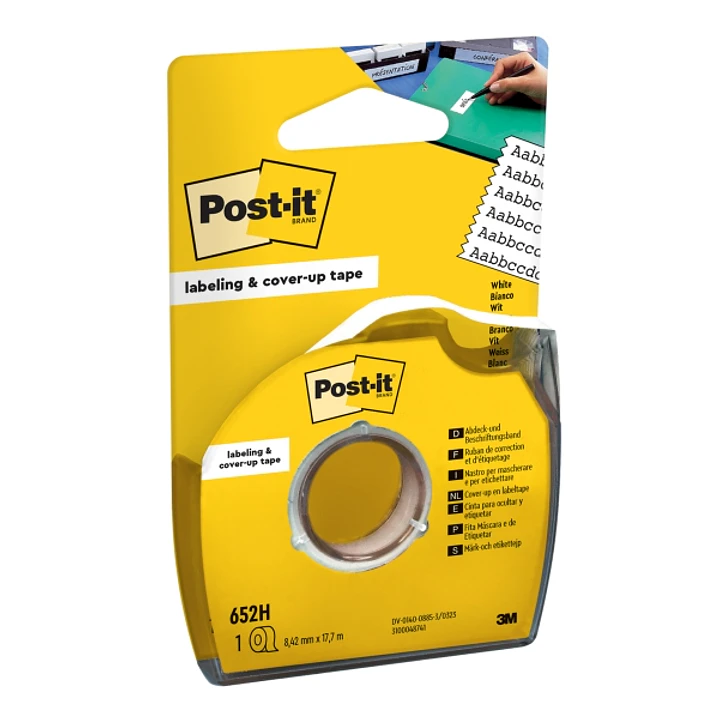 Post-It Rollo de Cinta Adhesiva para Escribir - 8.42mm x 17.7m - con Dispensador - Color Blanco 1