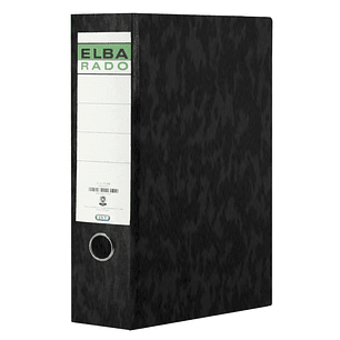 Elba Archivador Palanca Carton Compacto Folio - Lomo 80mm - Resistente Carton Compacto - Color Negro