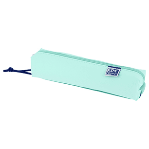 Oxford Live & Go Estuche Cuadrado Pequeño - Material Acolchado - Goma Elastica para unirlo al Cuaderno - Color Azul