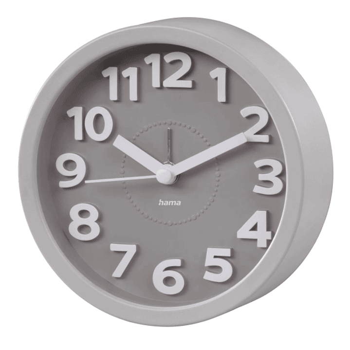 Hama Retro Reloj Despertador Analogico - Estilo Retro - Funciona con 1 Pila AA - 12x4cm - Color Gris 1