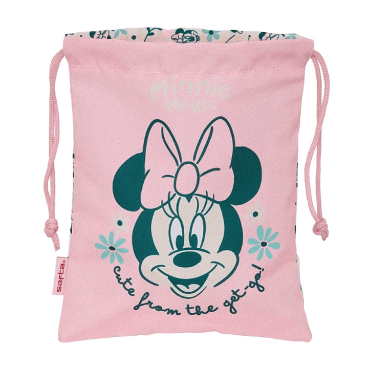 Safta Minnie Mouse Minty Minisaco con Cordon de 1L - 200x250mm - Color Rosa Pastel 1